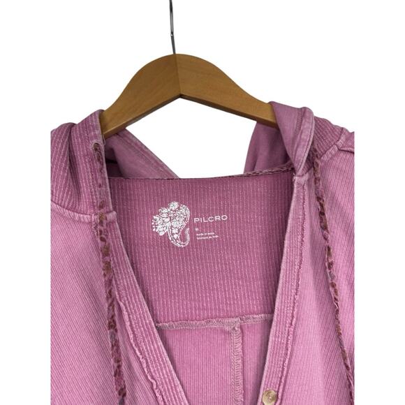 Pilcro And The Letterpress Mauve Pink Pullover V Neck Yoga Layer Womens Medium - Picture 2 of 7